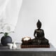 thumbnail image 3 of Portavelas de resina con forma de Buda, candelabro perfumado para decoración de habitaciones Negro, 3 of 8