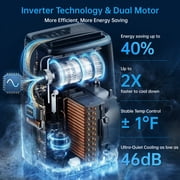 Lcxmtv 16,000 BTU Inverter Portable Air Conditioner, Dual Hose AC Unit for Large Rooms up to 800 Sq. Ft., 3-in-1 Cooler with Dehumidifier, Fan and DIY Window Kit, Quiet Sleep Mode (42dB)