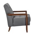 thumbnail image 4 of Pemberly Row Fauteuil d'Appoint Moderne / Contemporain en Cuir, Gris Foncé, 4 of 10