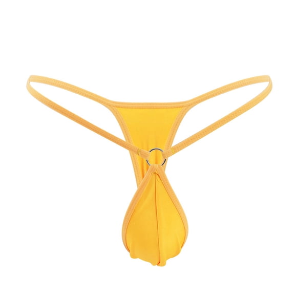 Lilgiuy Mini Men's Thong Personality Hoop Low Waist T Pants Swimsuit Underwear,Orange,One size 2022 Fall Winter
