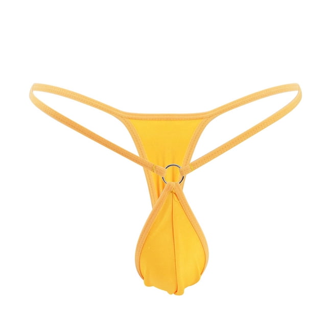 HKEJIAOI Mens Underwear G-String T-Back Thongs Low Rise Breathable Underpants One Size, Orange One Size