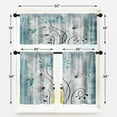 thumbnail image 4 of Farmhouse Floral Kitchen Window Curtains Valance and Tier Set 36 Inch, Teal and White Daisies Abstract 3 Piece Rod Pocket Short Tier Curtain for Bathroom, Vintage Drapes for Kitchen Decor, 4 of 8