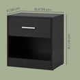 thumbnail image 3 of SONGMICS HOME Nightstand, Side Table with Drawer and Shelf, Bedside Table, End Table with Open Compartment, for Bedroom, Living Room, Ink Black LET619T56, 3 of 9