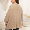 thumbnail image 6 of Lovskoo 2024 Cardigan Sweaters for Women Plus Size Open Front Long Sleeve Solid Color Thick Woolen Trendy Loose Coat Oversized Winter Outerwear Tops Khaki, 6 of 6