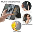 thumbnail image 2 of for Samsung Galaxy S23 Ultra PU Leather 2 In 1 Wallet Case, Kickstand Zipper Pocket Card Slots Classic Detachable Magnetic Folio Phone Case for Samsung Galaxy S23 Ultra, Full Body Protection - Black, 2 of 5