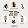 thumbnail image 2 of 5 Pieces Mesh Heart Makeup Bags Sets, Zipper Mesh Cosmetic Bag Toiletry Bag, Portable Travel Makeup Bags for Women, Organizer Bags for Home Office Travel (Beige), 2 of 5