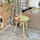 thumbnail image 3 of Mesa auxiliar redonda de ratán, mesa auxiliar boho para sala de estar con incrustaciones de nácar, mesa de centro pequeña, mesita de noche de mimbre, 3 of 3