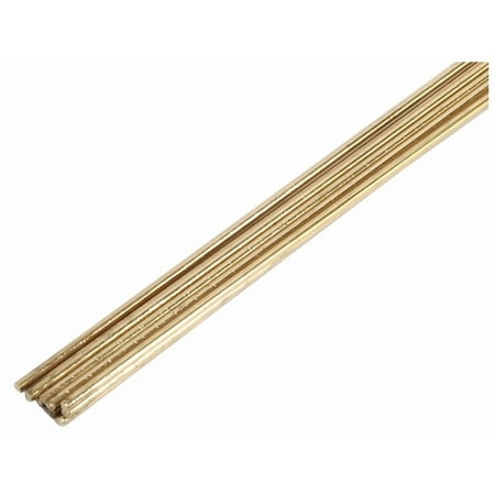 Forney Industries Gas Brazing Rod, Low Fuming Bare Brass, 1/8 in x 18 in, 10 Rods
