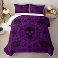 thumbnail image 2 of Homewish Grunge Skull Skeleton Twin Quilt Set,Victorian Damask Twin Coverlet Set,Happy Halloween Duvet,2 Pieces, 2 of 7