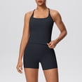 thumbnail image 5 of FNFYFH Women 2 Piece Workout Sets High Waisted Biker Shorts Built in bra Racerback Tank Tops, 5 of 6