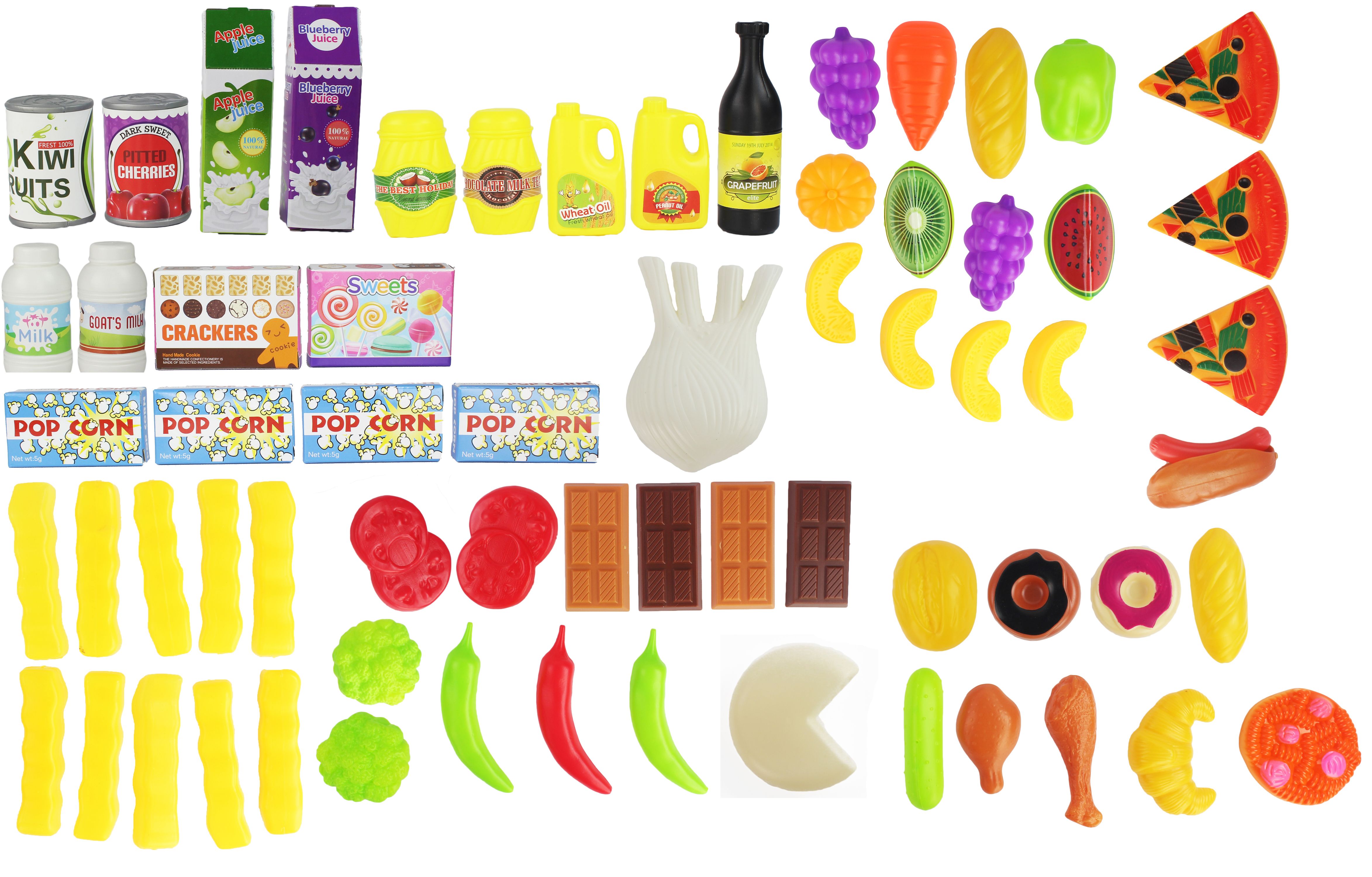 MultiPiece Children's Pretend Play Toy Food Playset with Many Toy Food