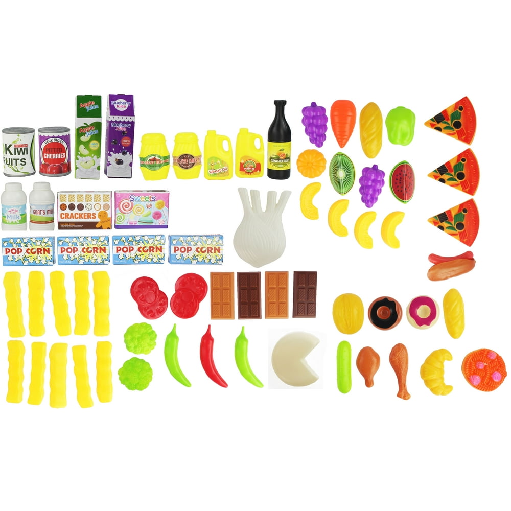 MultiPiece Children's Pretend Play Toy Food Playset with Many Toy Food Pieces for Endless Fun