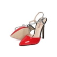 thumbnail image 4 of Women Patent Pointy Toe Two Tone Ankle Cuff Stiletto Pump - 18080, 4 of 6