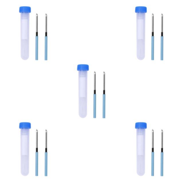 Guardoinrt Efficient Embroidery Punch Needle Pen Sewing Kit Knitting Tool 2 Pcs Needle 1 Pc Tube 10cm 5Set