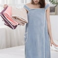 thumbnail image 5 of Off Shoulder Wearable Bath Towel Wrap Women Water Absorbent Beach Spa Gym Bathrobes Slip Dress, 5 of 5