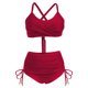 thumbnail image 5 of Trajes de baño de una pieza para mujer Conjuntos de bikini de cintura alta para mujer Trajes de baño con cordón Traje de baño cruzado con lazo en la espalda Traje de baño para mujer, 5 of 5
