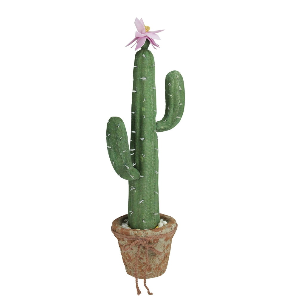 Northlight 21.5" Flowering Cactus Artificial Potted Plant Green/Brown