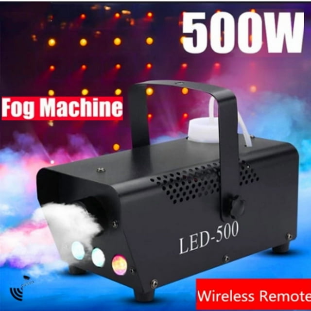 Machine à Fumée LED Haute Puissance 500W avec Lumière Constante 7 Couleurs (RGB Inclus) – Télécommande et Contrôle Filaire, Design Divisé pour Performances sur Scène, Fêtes à la Maison, Bars, Karaoké et Événements –