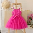 thumbnail image 2 of Vestido de Fiesta de las Niñas Color Sólido Suspender Malla Superposición con Cinturón Casual Fluy A-Line para Niños Fotos de Vacaciones Primavera Verano, 2 of 9