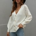 thumbnail image 2 of Vedolay Women's Cardigan Sweaters 2023 Lightweight Crochet Knit Cardigans Button Down Sweaters Shrugs White,XL, 2 of 5