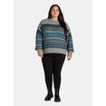 thumbnail image 4 of Time and Tru Women's and Women's Plus Fair Isle Pullover Sweater, Midweight, Sizes XS-4X, 4 of 7