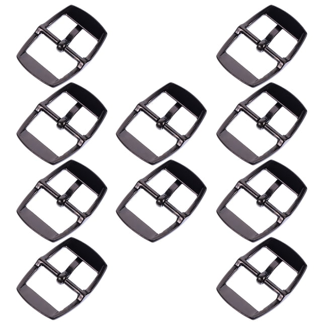 BESTYASH 10Pcs Adjustable Length Zinc Alloy Single Prong Buckles Black for Handcraft Projects