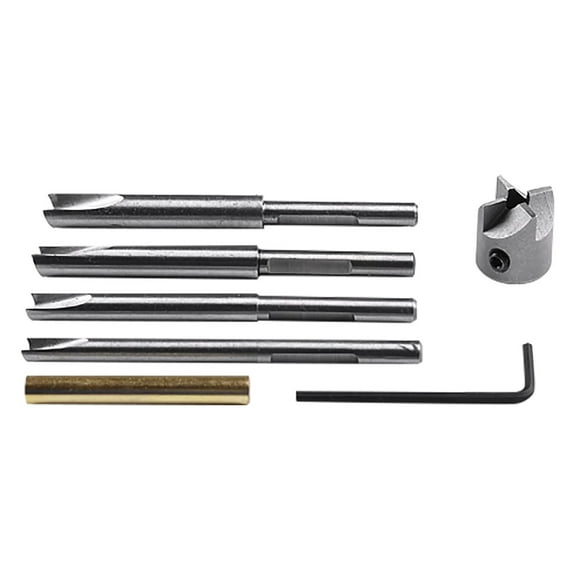 7-Piece High Speed Steel Pen Mill Trimmer Kit for Efficient Woodworking and Barrel Preparation