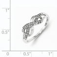 thumbnail image 3 of Sterling Silver Rhodium Plated Diamond Infinity Ring (Size 8) Made In India qr6421-8, 3 of 3