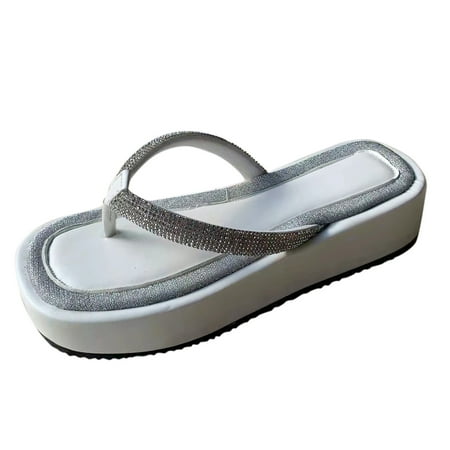 

crtigd Yeah Slippers Women Flip Women s Platform Heel Summer Fashion Flip Slope Flops Flops Hollow Women s slipper