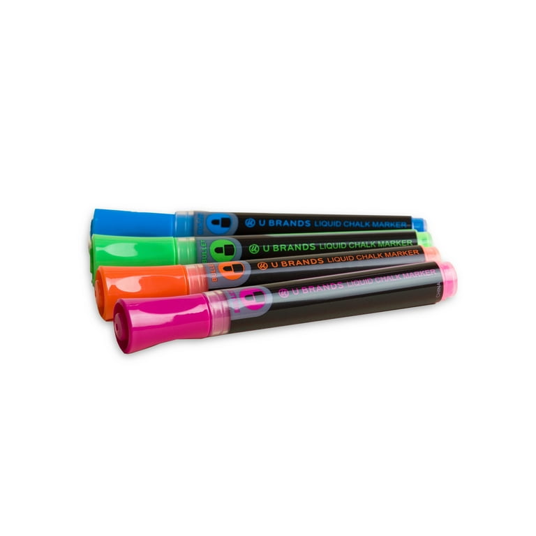 U Brands Liquid Chalk Dry Erase Markers, Bullet Tip, Assorted Colors, Low  Odor, 4 Count, 540U 