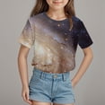thumbnail image 2 of TOWED22 Toddler Baby Girls Flower Shirt Cute Graphic Short Sleeve T-Shirt Kids Print Graphic Summer Tees Top(Beige,8-9 Y), 2 of 4
