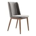 thumbnail image 4 of Armen Living Wade Mid-Century Dining Chair in Walnut Finish and Gray Fabric (Set of 2), 4 of 11