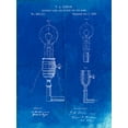 thumbnail image 2 of Borders, Cole 15x18 Gold Ornate Wood Framed with Double Matting Museum Art Print Titled - PP1082-Faded Blueprint T. A. Edison Light Bulb and Holder Patent Art, 2 of 4