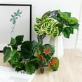 thumbnail image 1 of harmtty 1 Branch Artificial Plant Colorful Fresh-keeping Plastic DIY Realistic Artificial Stem with Leaves Household Supplies,E, 1 of 8