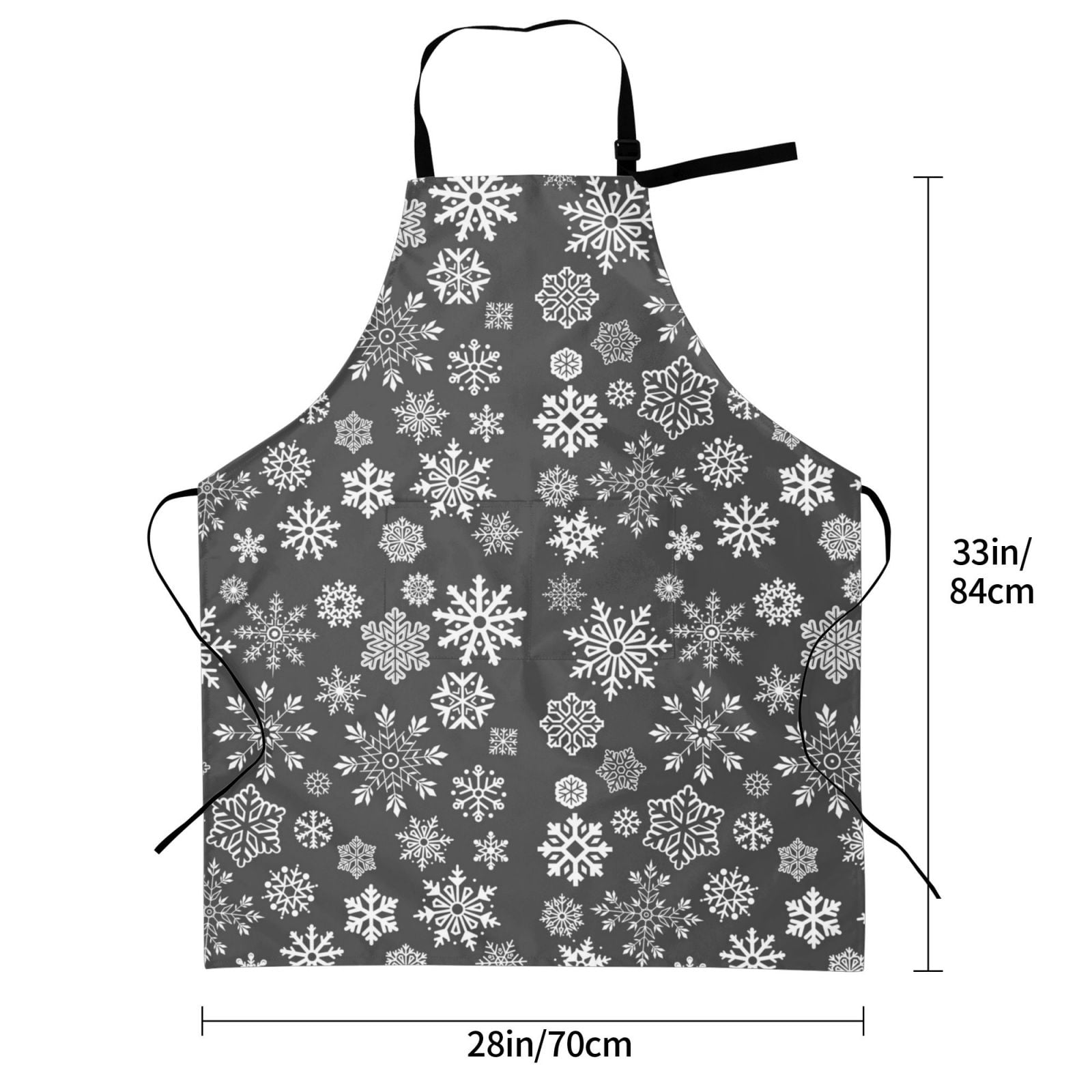 Kdxio simple white Snowflake Apron with Pockets Adjustable Kitchen Aprons for Men Women Waterproof Aprons for Cooking,Drawing,Crafting, Baking Household Cleaning