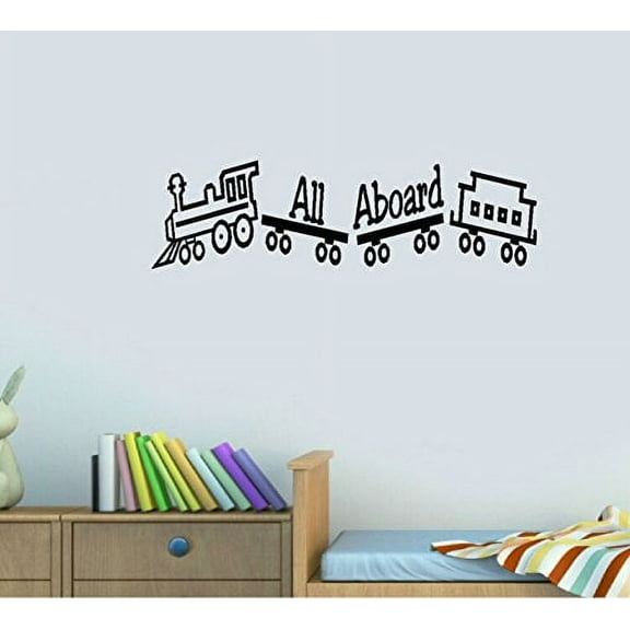 Decal ~ ALL ABOARD: TRAIN ~ WALL DECAL, 9" X 32"