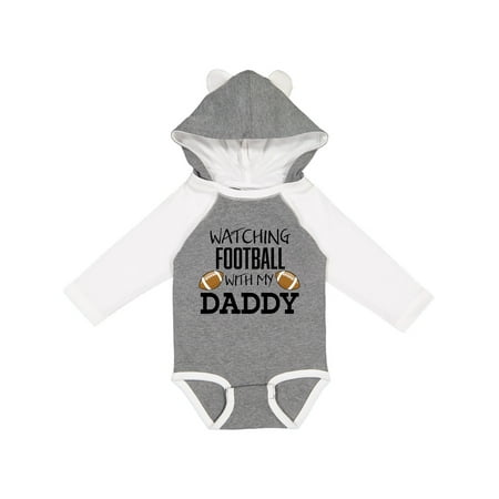 

Inktastic Watching Football with My Daddy Gift Baby Boy or Baby Girl Long Sleeve Bodysuit