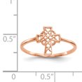 thumbnail image 3 of 14k Rose Gold Celtic Cross Ring Claddagh Religious, 3 of 7