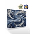 thumbnail image 2 of Navy Blue Abstract Wall Art for Living Room, Canvas Picture Wall Decor for Bathroom Bedroom, White Moire Abstract Painting Artwork for Office Kitchen Hallway Dining Room Home Decorations 24"x32", 2 of 8