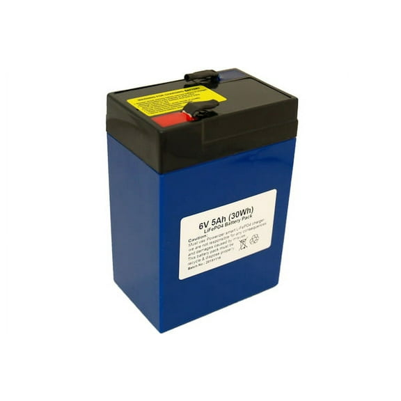 6V 5Ah (30Wh) LiFePO4 Battery (Replaces SLA 6V 5Ah)