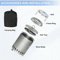 thumbnail image 4 of Portable Smokeless Fire Pit with Grill Grate, Removable Ash Tray, Carry Bag, Stainless Steel, for Outdoor Use (7.1 Inch), 4 of 8