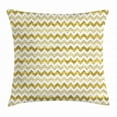 thumbnail image 1 of Geometric Throw Pillow Cushion Cover, Horizontally Echeloned Design Unbalanced Chevron Style Zigzag Pattern, Decorative Square Accent Pillow Case, 18 X 18 Inches, Pale Coffee and White, by Ambesonne, 1 of 2
