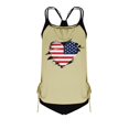 thumbnail image 5 of JoveMarine Women's Flag Print Two-Piece Bikini Set for Women, Padded Cups & Wire-Free, Sexy Beach Vacation Swimsuit, Trendy Bikini Sets for Women,Beige 2XL, 5 of 6