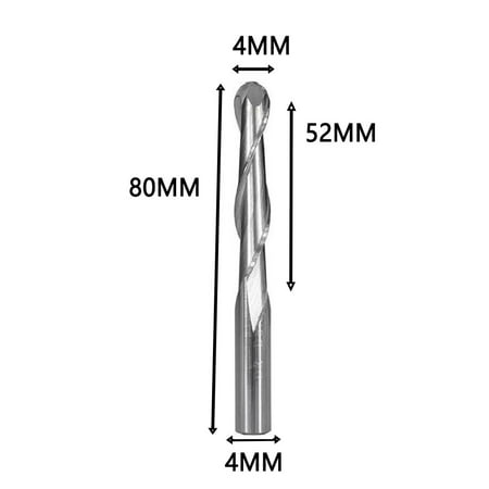 

BAMILL 4mm shank Solid Carbide Spiral 2 Flutes Ball Nose End Mill Cutter Engraving Bit