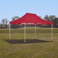 thumbnail image 3 of Red 10x15 Instant Canopy Tent with 3 Full Walls and 1 Half Wall - Commercial Grade Steel Frame with Water-Resistant Canopy Top and Sidewalls - Bonus Canopy Bag and Stake Kit Included (5 Colors), 3 of 8
