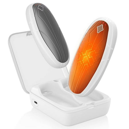 Morfone Magnetic Hand Warmers Rechargeable with 10000mAh Charging Case 2 Pack Portable Electric Pocket Heater 3 Heat Settings Up to 50 Hrs Gifts for Christmas Hunting Camping Gear Golf Outdoors