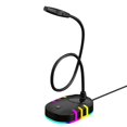 thumbnail image 2 of Micrófono de computadora con luz de ambiente Computadoras de escritorio Micrófono Micrófono de ajuste flexible universal Micrófono USB para videoconferencia Inevent EL009156-00, 2 of 6
