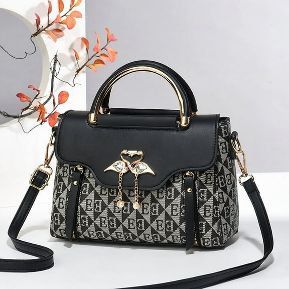 Large Tote Bag for Women Faux Leather Crossbody Purse Adjustable Strap Spacious Handbag for Work Commute Shopping Travel Everyday Use(Black)