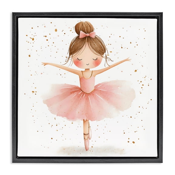 Stupell Industries Eclectic Sweet Ballerina Pose Black Floating Frame Canvas Art, 18 x 18, by Creative Studio