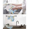 thumbnail image 5 of Blue Yellow Leaves Kitchen Dish Towels for Drying Dishes Set of 4, Spring Botanical Leaf Farmhouse Watercolor Waffle Weave Microfiber Hand Tea Bathroom Towels Quick Dry & Absorbent Towel 12x12, 5 of 7
